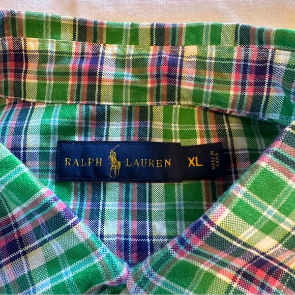 Ralph Lauren Men’s XL LongSleeve Plaid ButtonDown Shirt Green, Navy, Pink, White - Picture 7 of 8